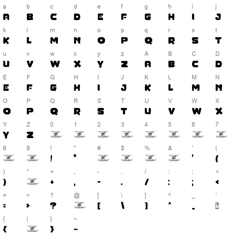 block force Character Map