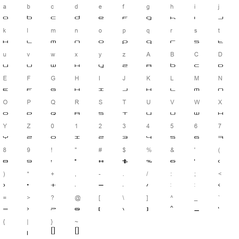 BN Year 2000 Regular Character Map