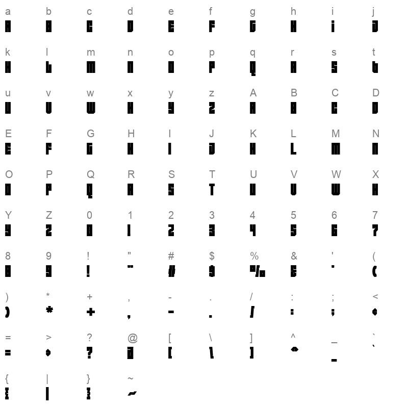 Bogiestone Regular Character Map