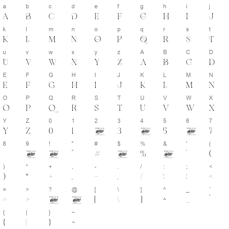 Bracesso Character Map