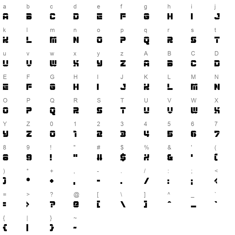 Brighterdays Character Map