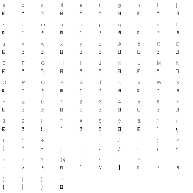 Bustan Character Map