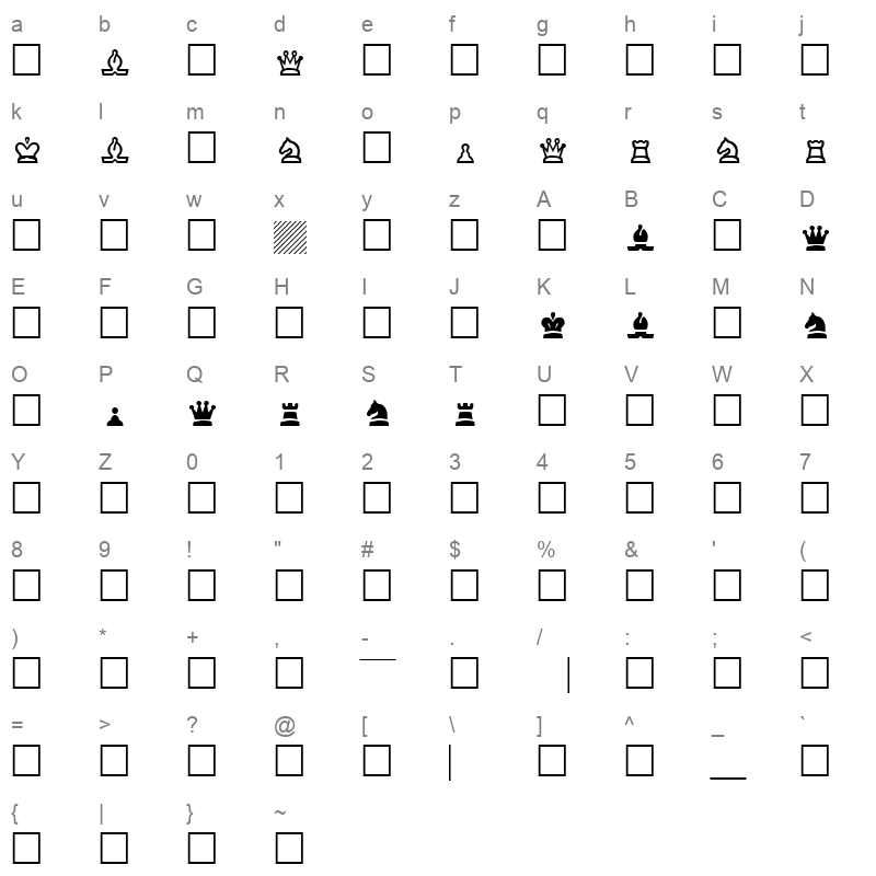 CHEQ Character Map