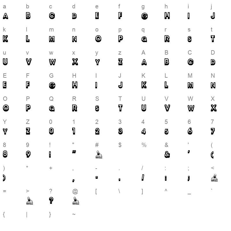 Children Tittle Character Map