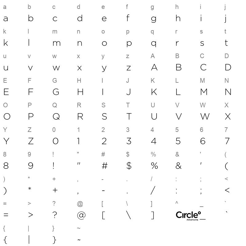 Circle Light Character Map