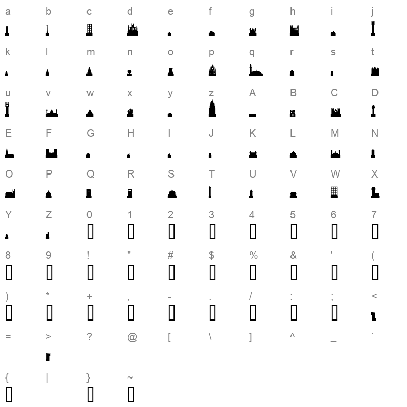 Cityscape Regular Character Map