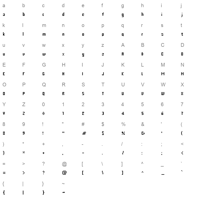 CWEBS Character Map
