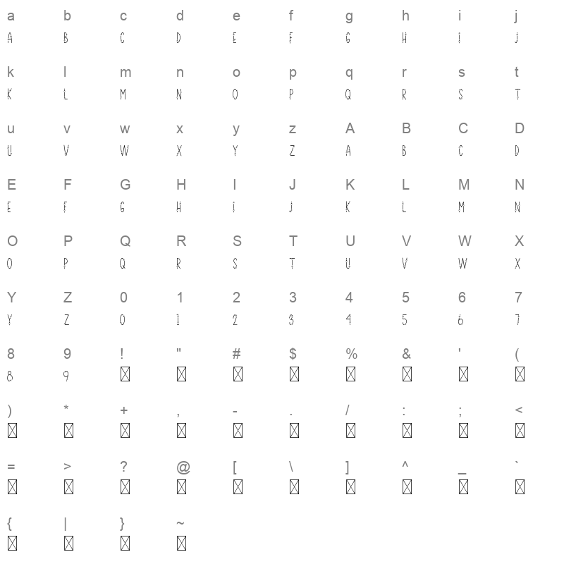 Daisy Display Regular Character Map