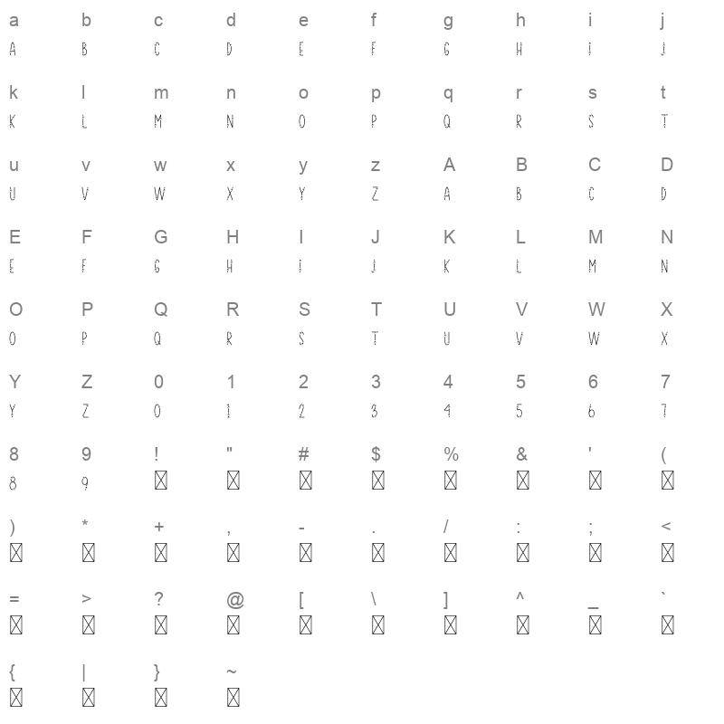 Daisy Display Character Map