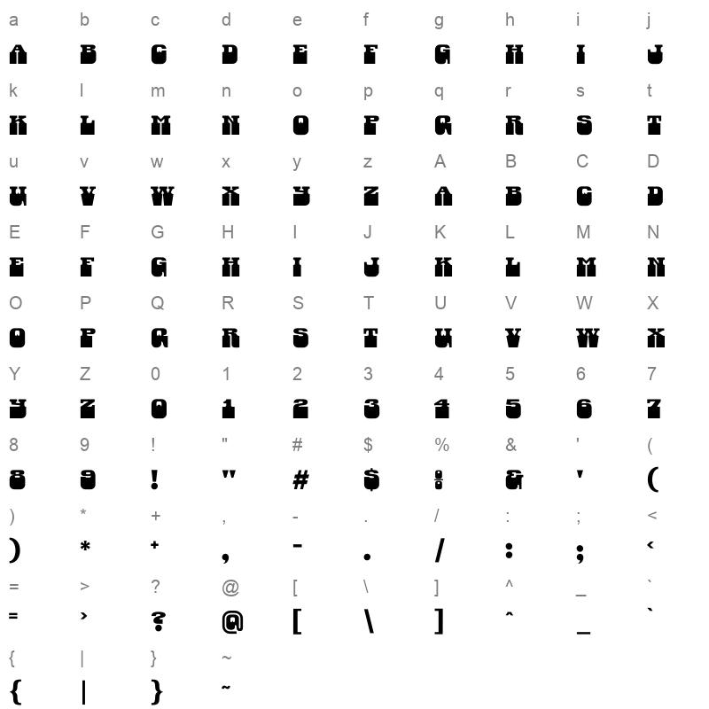 Danfo[ELSH] Character Map