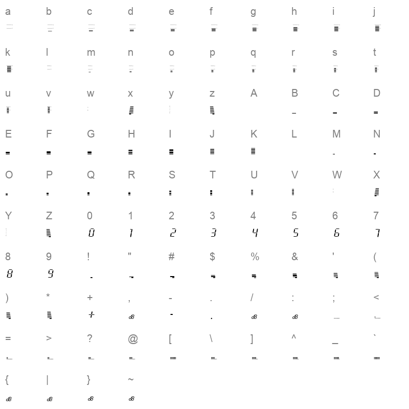 Decibel Dingbats Regular Character Map