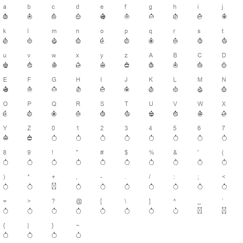 Decorative Lights Character Map