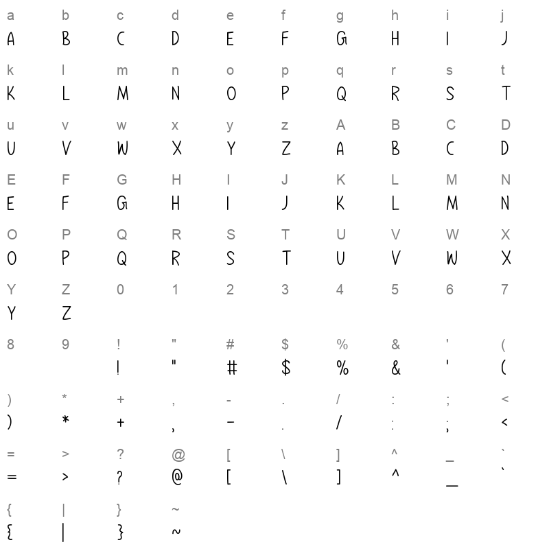 Express Christmas TTF Character Map