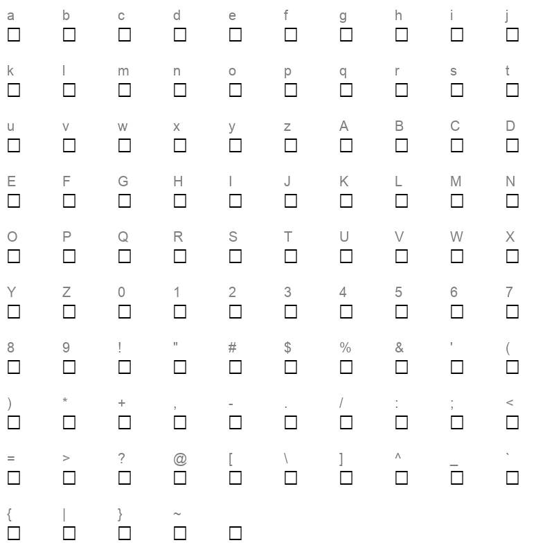 Fanan Character Map