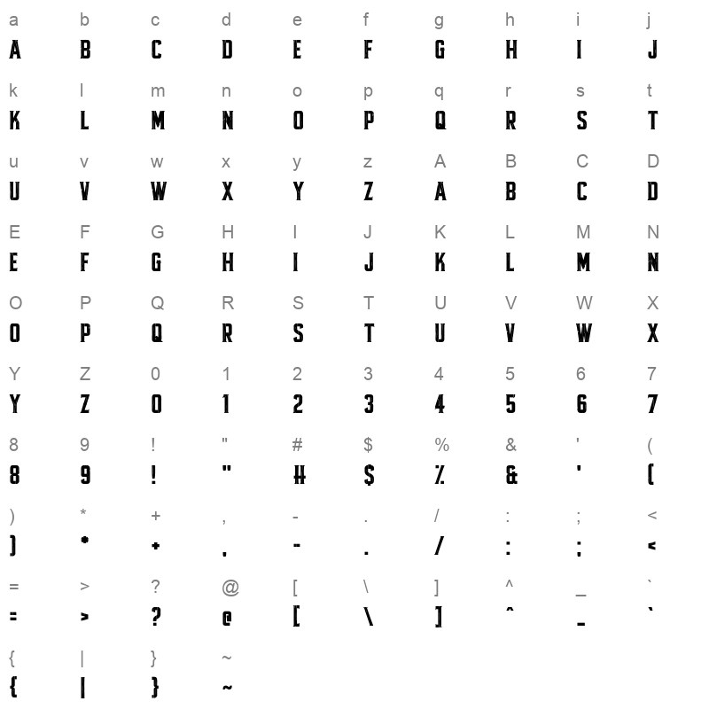 Fractured Fir Character Map