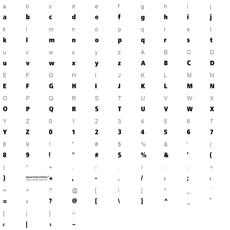 G a z a Character Map
