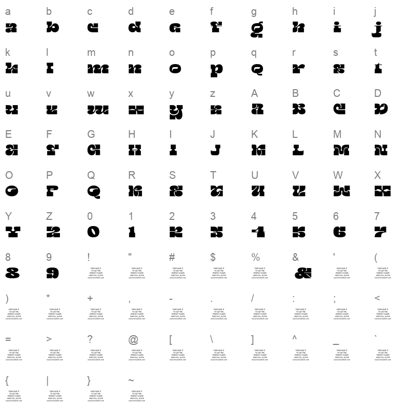 Gemas OTF Character Map