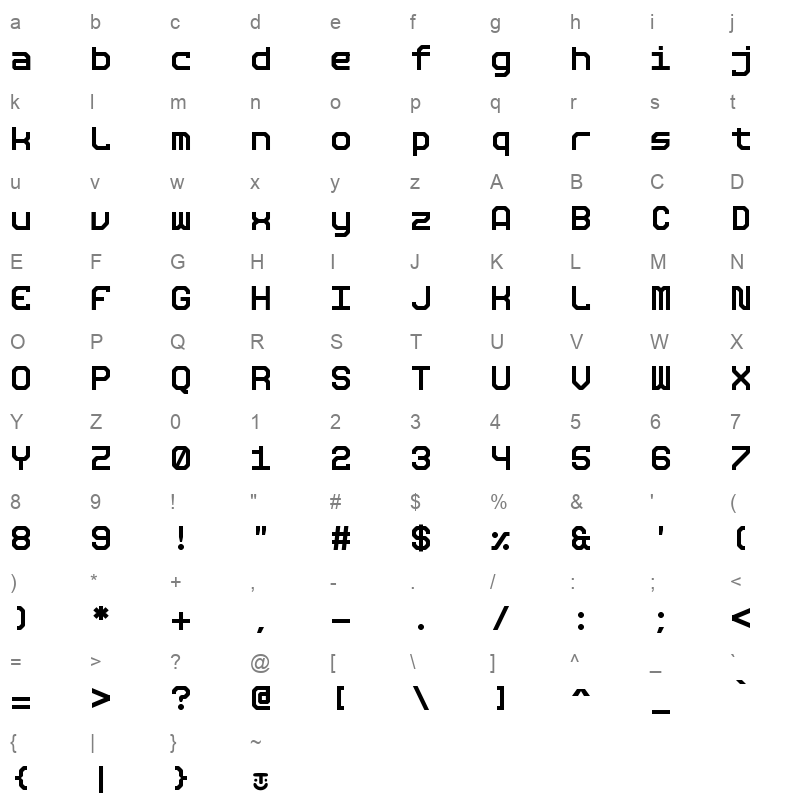 GeneraleStationGX Character Map