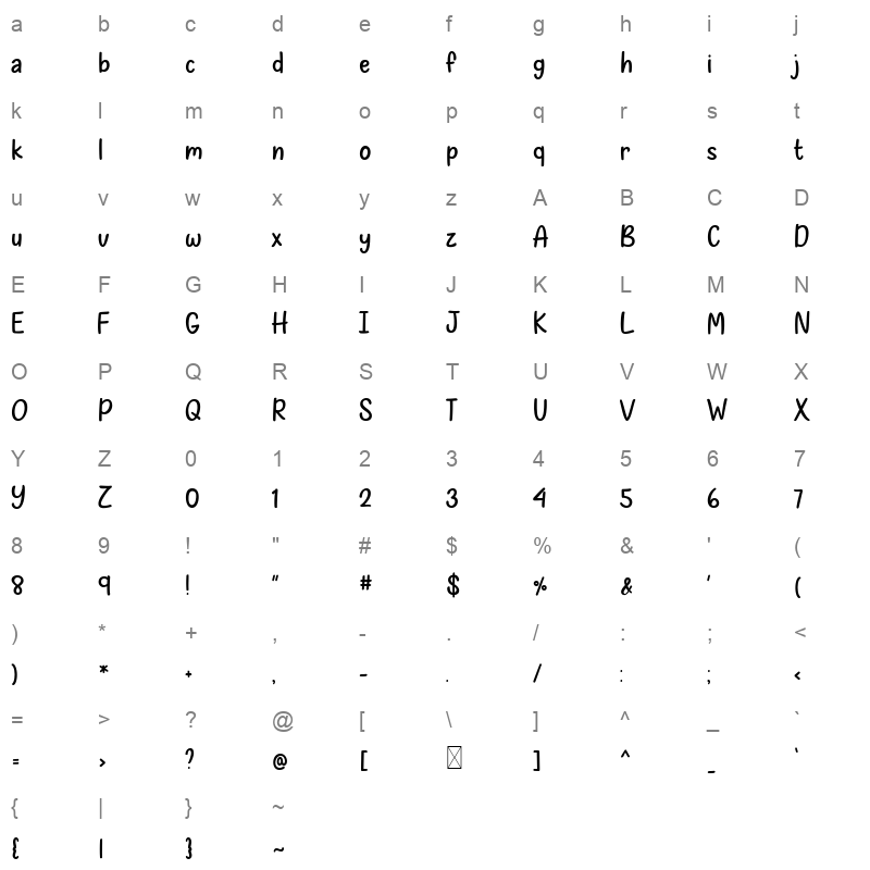 Glittery Snowfall Character Map