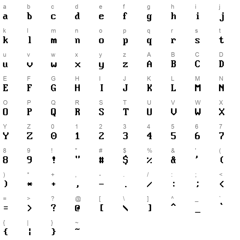 Good Old DOS Smooth Character Map