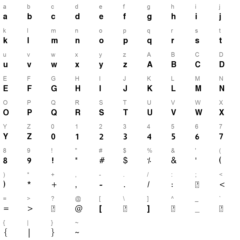 Hacen Algeria Bd Character Map