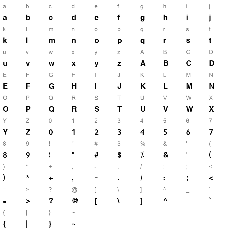 Hacen Digital Arabia Character Map