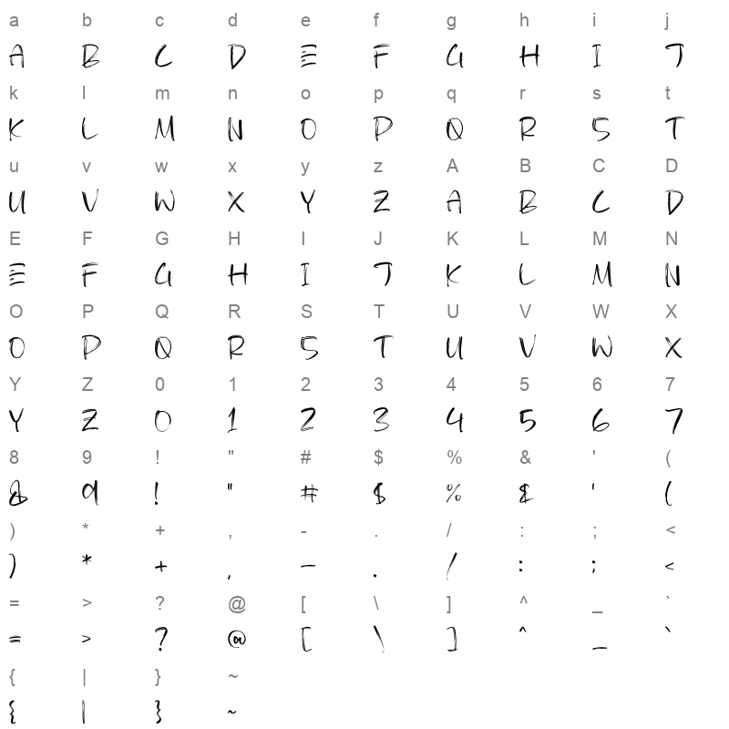 HAMBERG Character Map