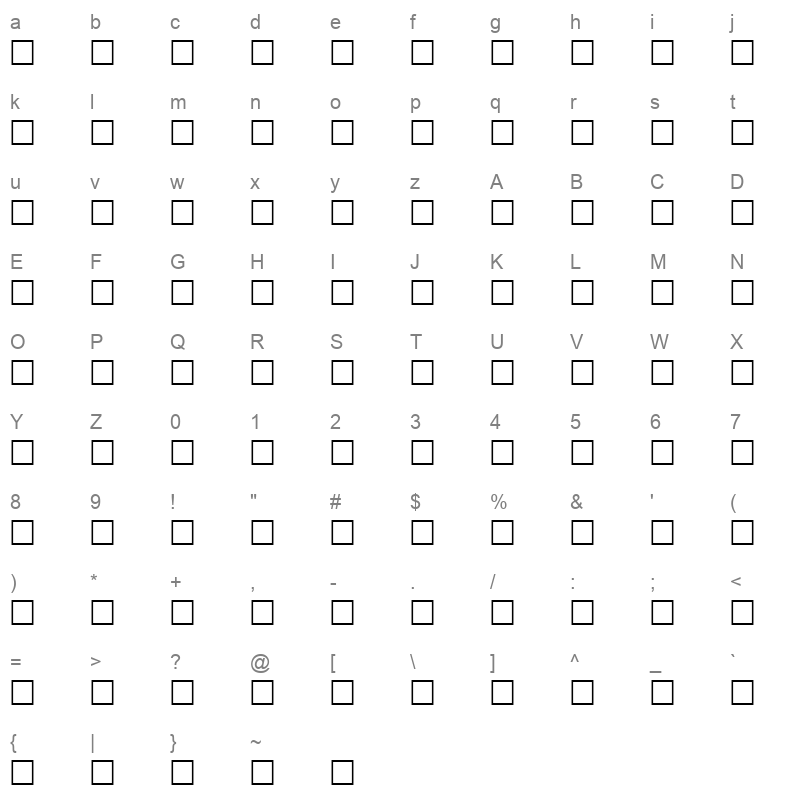 HBold Character Map