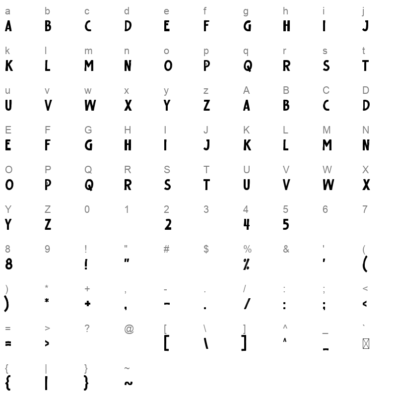 Heran Character Map