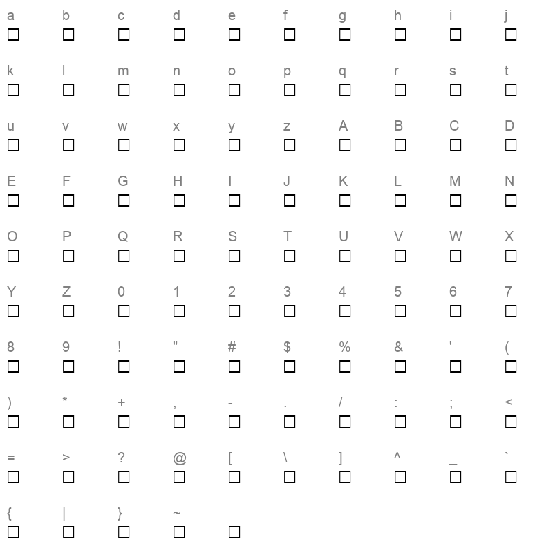 HFREE Character Map