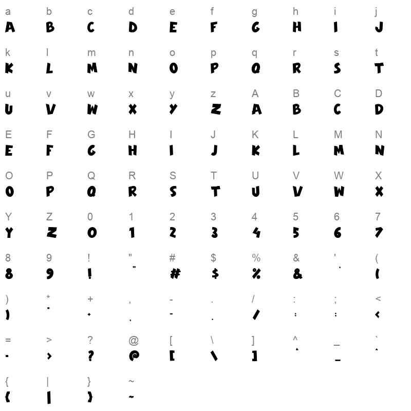 Hollow Space Character Map
