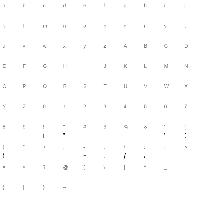 HSN Khalid Character Map