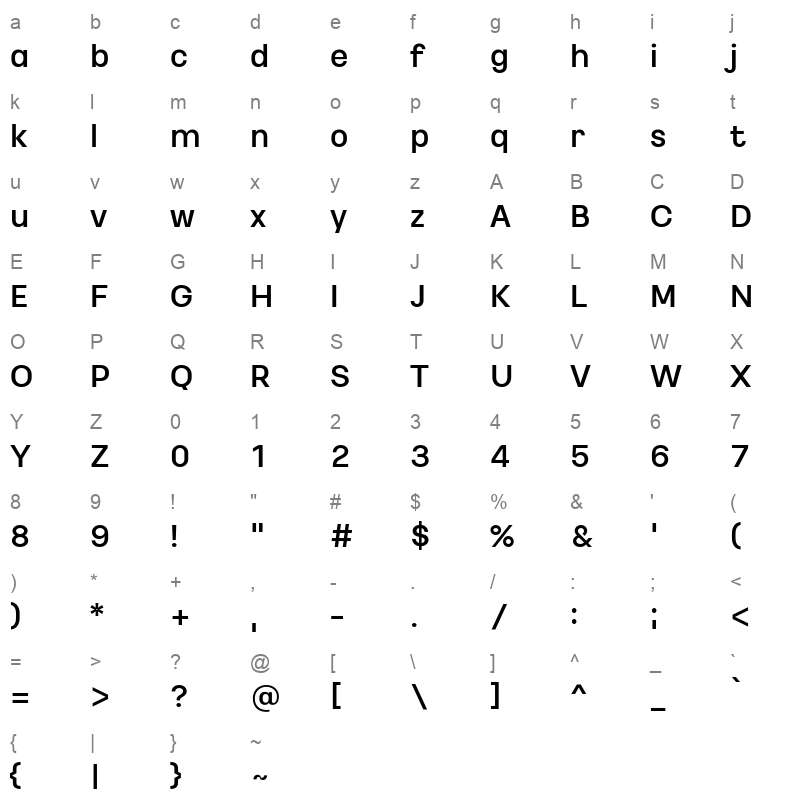 KakaoBigSans Bold Character Map