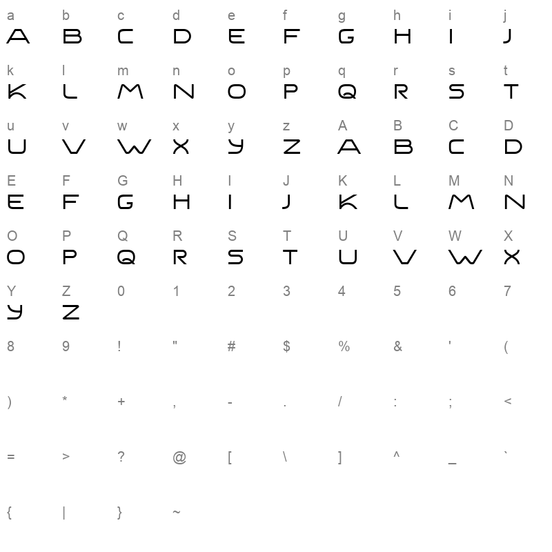 Kamenko Character Map