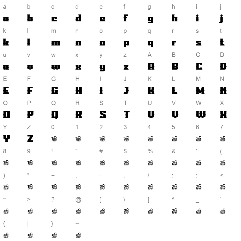LAROF LAROF Regular Character Map