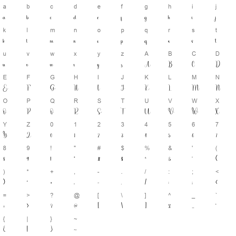 Light Character Map
