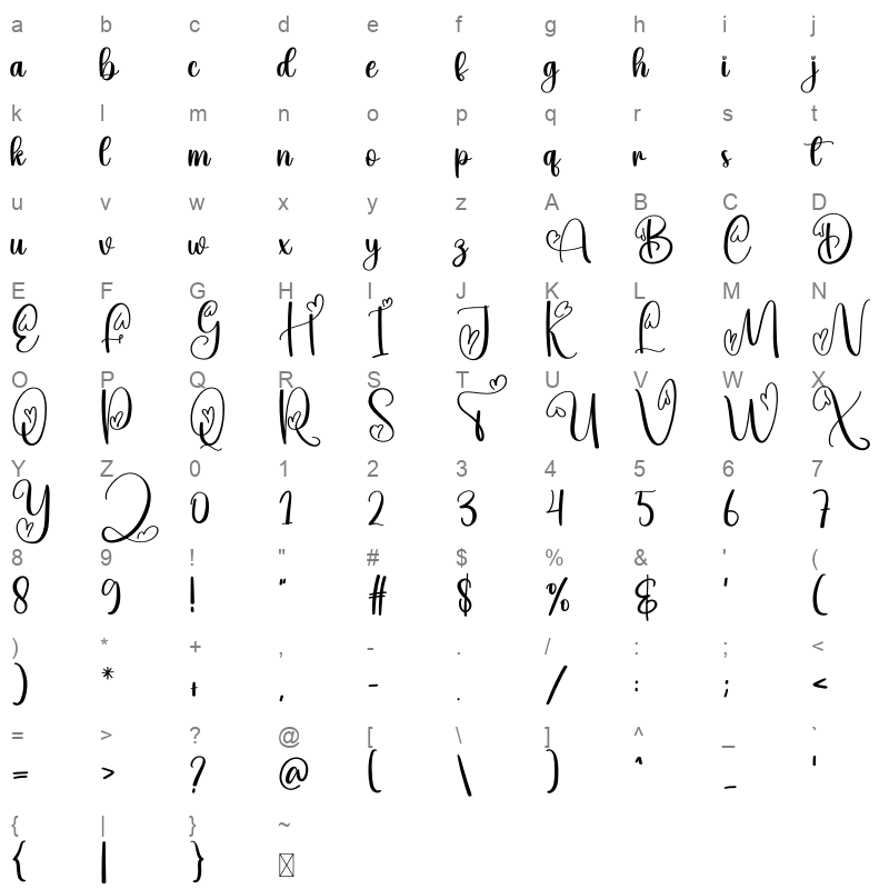 Look Out Character Map