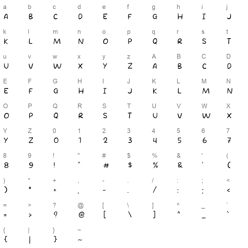 Lunch Fox otf Character Map