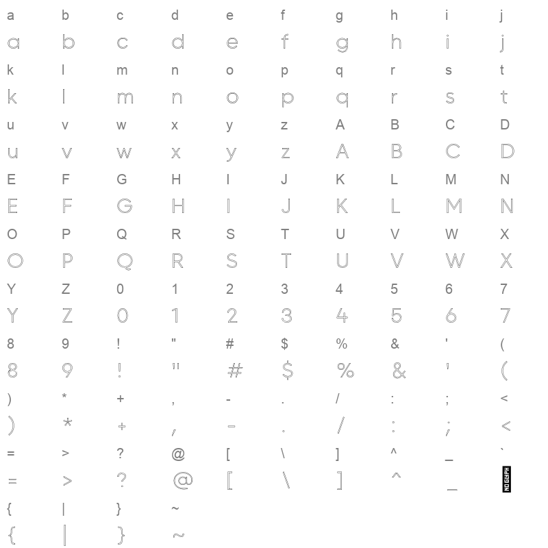 MADE CARVING Outline Thin Character Map