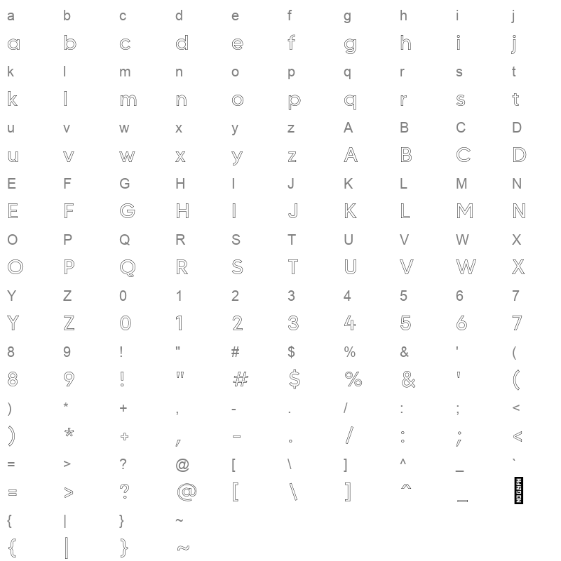 MADECARVINGOutline Regular Character Map