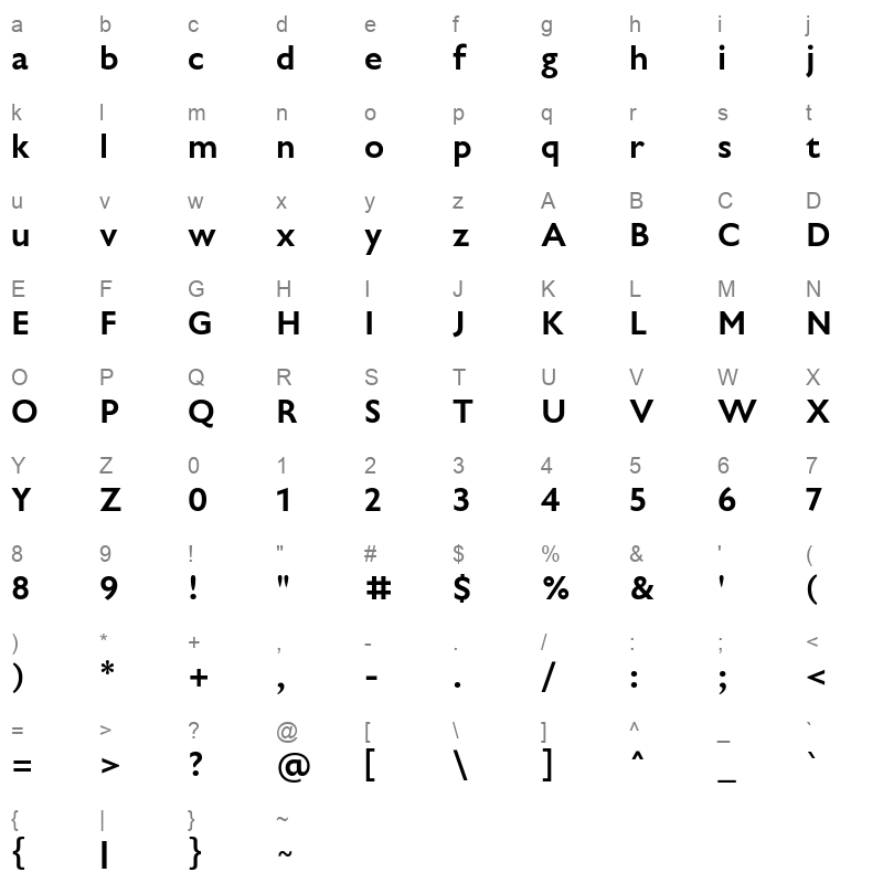 Madhuban SemiBold Character Map