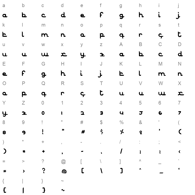 Marhaban Character Map