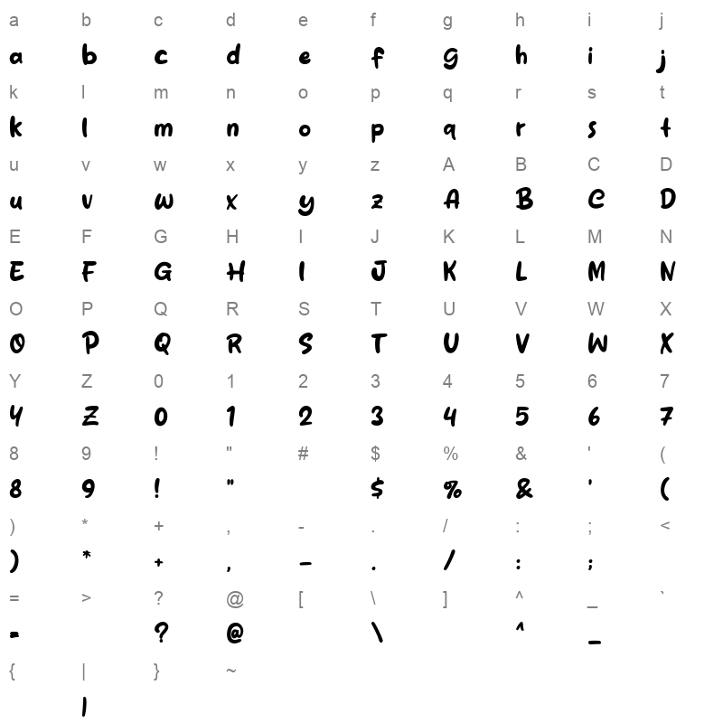Misty Style Character Map