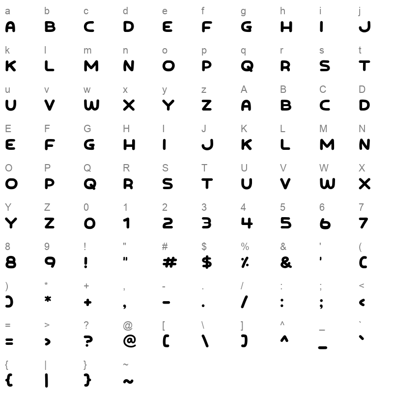 Nepoboy Character Map