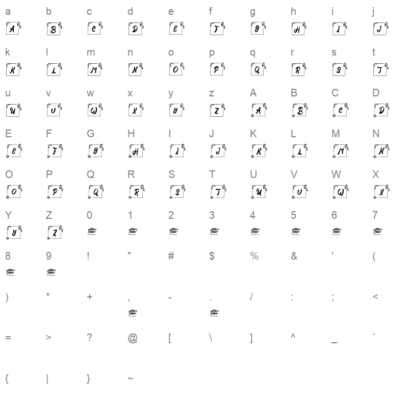 Nian Chinese Monogram Character Map
