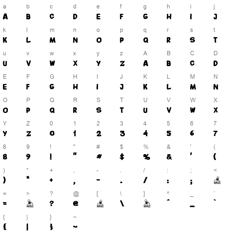 Night Brush Character Map