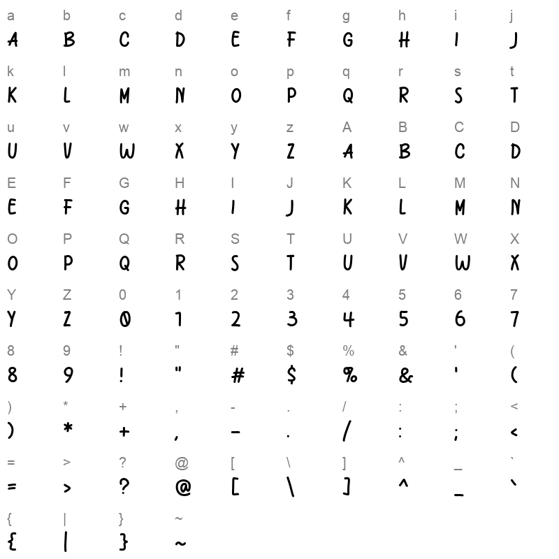 Night cat otf Character Map