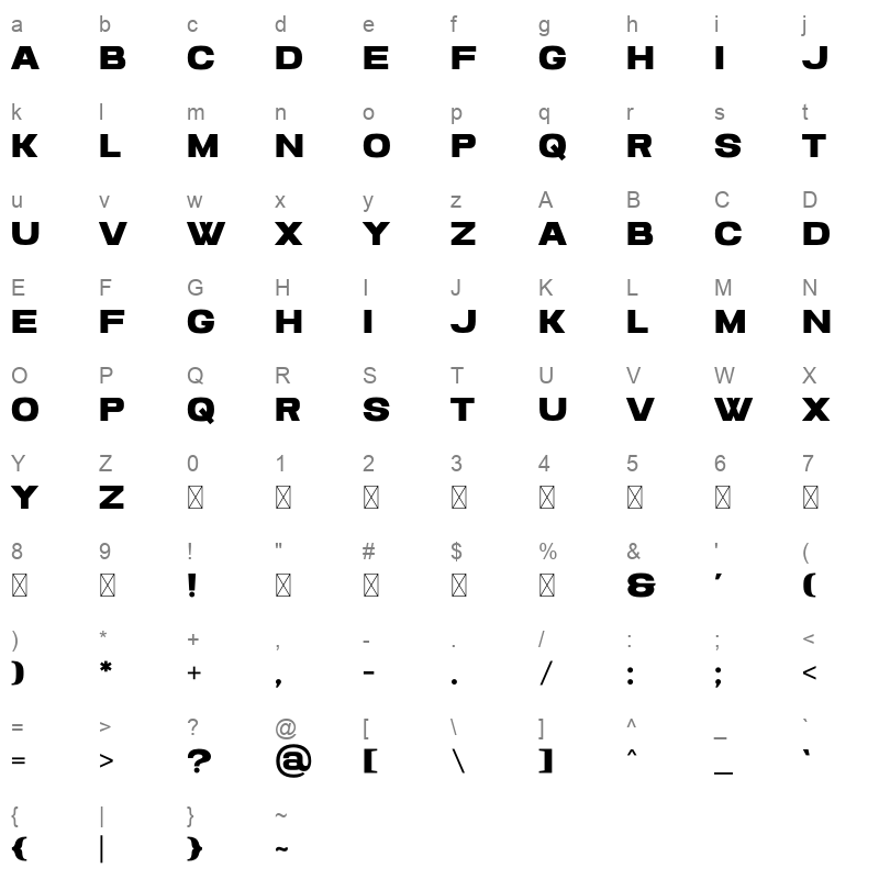 Nofex Character Map