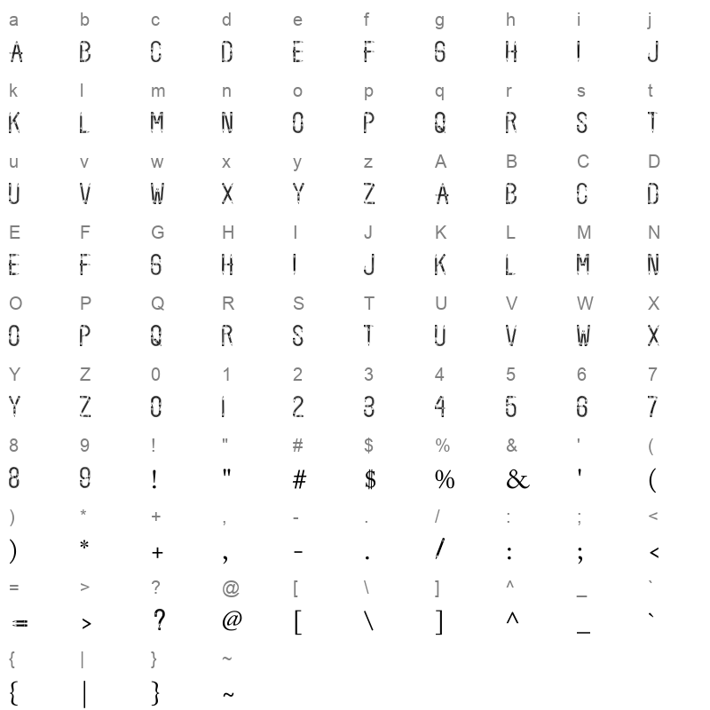 noid AA Sameer Pencil Unicode Character Map
