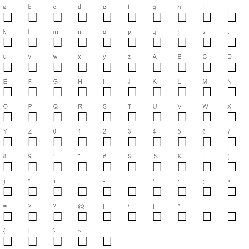 noid MATEEN Character Map